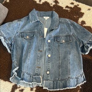 Lovestitch Distressed Blue Denim Jacket
